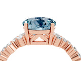 Rose gold Round Cut Aquamarine Scattered Round Accent Ring with Prong Setting_16