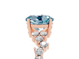 Rose gold Round Cut Aquamarine Scattered Round Accent Ring with Prong Setting_17