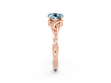 Rose gold Round Cut Aquamarine Solitaire Celtic Knot Ring with Four-Prong Setting_14