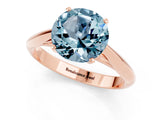 Rose gold Round Cut Aquamarine Solitaire Engagement Ring with Cathedral Setting and Four-Prong Mount_25