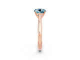 Rose gold Round Cut Aquamarine Solitaire Engagement Ring with Cathedral Setting and Four-Prong Mount_26