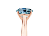 Rose gold Round Cut Aquamarine Solitaire Engagement Ring with Cathedral Setting and Four-Prong Mount_29