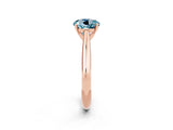 Rose gold Round Cut Aquamarine Solitaire Engagement Ring with Cathedral Setting and Four-Prong Mount_86