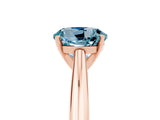 Rose gold Round Cut Aquamarine Solitaire Engagement Ring with Cathedral Setting and Four-Prong Mount_89