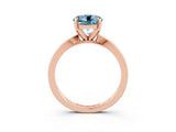 Rose gold Round Cut Aquamarine Solitaire Engagement Ring with Classic Band and Four-Prong Setting_27