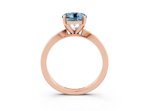 Rose gold Round Cut Aquamarine Solitaire Engagement Ring with Classic Band and Four-Prong Setting_27