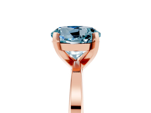 Rose gold Round Cut Aquamarine Solitaire Engagement Ring with Classic Band and Four-Prong Setting_29