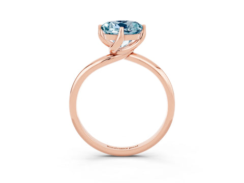 Rose gold Round Cut Aquamarine Solitaire Engagement Ring with Four-Prong Setting and Classic Band_15