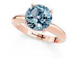 Rose gold Round Cut Aquamarine Solitaire Engagement Ring with Round Band and Four-Prong Setting_1