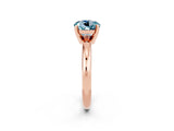 Rose gold Round Cut Aquamarine Solitaire Engagement Ring with Round Band and Four-Prong Setting_2