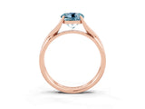 Rose gold Round Cut Aquamarine Solitaire Twist Band Prong Setting Ring_39