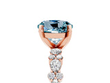 Rose gold Round Cut Aquamarine Solitaire with Side Stones, Pave Band, Four-Prong Setting_41