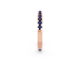 Rose gold Round Cut Blue Sapphire Pavé Set Thin Band_2