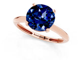 Rose gold Round Cut Blue Sapphire Solitaire Engagement Ring with Classic Band and Four-Prong Setting_13