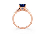 Rose gold Round Cut Blue Sapphire Solitaire Engagement Ring with Classic Band and Four-Prong Setting_15