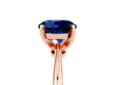 Rose gold Round Cut Blue Sapphire Solitaire Engagement Ring with Classic Band and Four-Prong Setting_17