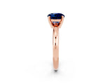 Rose gold Round Cut Blue Sapphire Solitaire Engagement Ring with Round Band and Four-Prong Setting_2