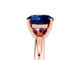 Rose gold Round Cut Blue Sapphire Solitaire Engagement Ring with Round Band and Four-Prong Setting_5
