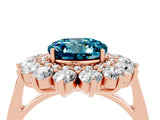 Rose gold Round Cut Blue Topaz Floral Double Halo Engagement Ring with Prong Setting_64