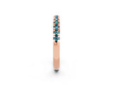 Rose gold Round Cut Blue Topaz Pavé Set Thin Band_2