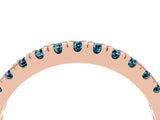 Rose gold Round Cut Blue Topaz Pavé Set Thin Band_4