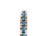 Rose gold Round Cut Blue Topaz Pavé Set Thin Band_5