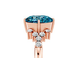 Rose gold Round Cut Blue Topaz Ring with Side Stones and Four-Prong Setting_41