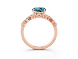Rose gold Round Cut Blue Topaz Scattered Round Accent Ring with Prong Setting_15