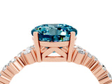 Rose gold Round Cut Blue Topaz Scattered Round Accent Ring with Prong Setting_16