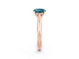 Rose gold Round Cut Blue Topaz Solitaire Engagement Ring with Cathedral Setting and Four-Prong Mount_26