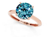 Rose gold Round Cut Blue Topaz Solitaire Engagement Ring with Classic Band and Four-Prong Setting_25