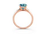 Rose gold Round Cut Blue Topaz Solitaire Engagement Ring with Classic Band and Four-Prong Setting_27