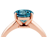Rose gold Round Cut Blue Topaz Solitaire Engagement Ring with Classic Band and Four-Prong Setting_28