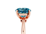 Rose gold Round Cut Blue Topaz Solitaire Engagement Ring with Classic Band and Four-Prong Setting_29