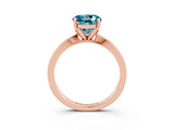 Rose gold Round Cut Blue Topaz Solitaire Engagement Ring with Classic Band and Four-Prong Setting_39