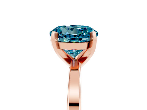 Rose gold Round Cut Blue Topaz Solitaire Engagement Ring with Classic Band and Four-Prong Setting_41