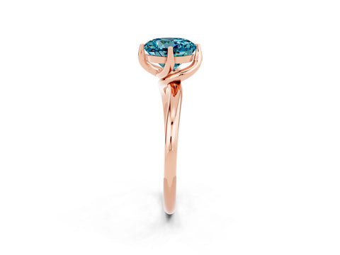 Rose gold Round Cut Blue Topaz Solitaire Engagement Ring with Four-Prong Setting and Classic Band_14