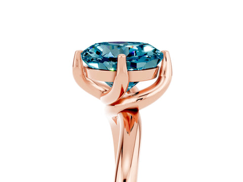Rose gold Round Cut Blue Topaz Solitaire Engagement Ring with Four-Prong Setting and Classic Band_17