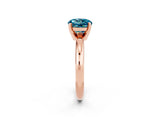 Rose gold Round Cut Blue Topaz Solitaire Engagement Ring with Round Band and Four-Prong Setting_2