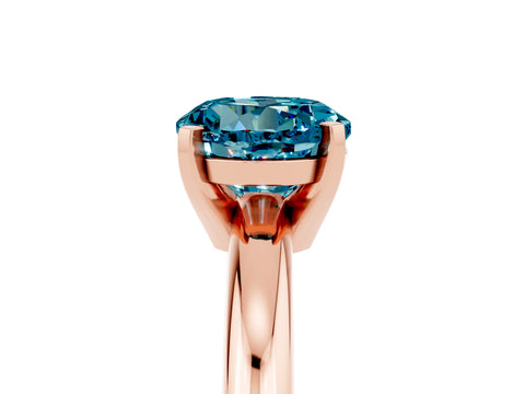 Rose gold Round Cut Blue Topaz Solitaire Engagement Ring with Round Band and Four-Prong Setting_5