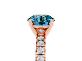 Rose gold Round Cut Blue Topaz Solitaire Pavé Engagement Ring with Round Band and Prong Setting_17