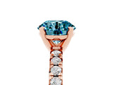 Rose gold Round Cut Blue Topaz Solitaire Pavé Engagement Ring with Round Band and Prong Setting_65