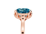 Rose gold Round Cut Blue Topaz Solitaire Ring with Flower Prong Setting and Classic Band_41