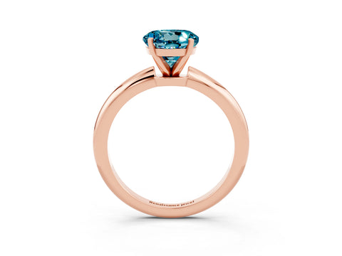 Rose gold Round Cut Blue Topaz Solitaire Ring with Six-Prong Setting and Classic Band_3