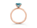 Rose gold Round Cut Blue Topaz Solitaire Ring with Thin Band and Four-Prong Setting_15