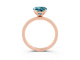 Rose gold Round Cut Blue Topaz Solitaire Ring with Thin Band and Prong Setting_15