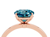 Rose gold Round Cut Blue Topaz Solitaire Ring with Thin Band and Prong Setting_16