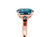 Rose gold Round Cut Blue Topaz Solitaire Ring with Thin Band and Prong Setting_17