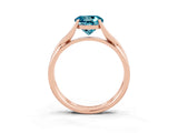 Rose gold Round Cut Blue Topaz Solitaire Twist Band Prong Setting Ring_72