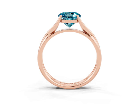Rose gold Round Cut Blue Topaz Solitaire Twist Band Prong Setting Ring_72